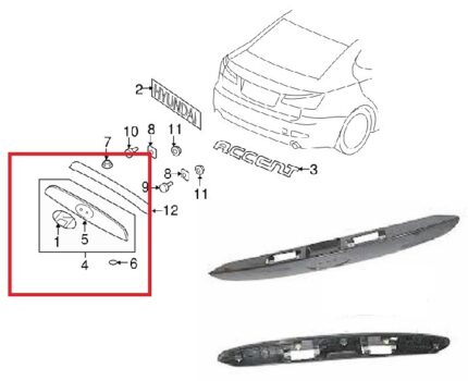 HYUNDAİ ARKA BAGAJ PLAKA ÜST BAKALİT ACCENT ERA 2006-