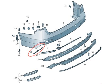 AUDİ ARKA TAMPON ÇITASI SOL S-LİNE A6 2020-