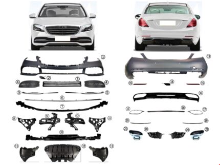 MERCEDES BODY KİT STANDART TİP  (ÖN-ARKA DOLU) W222 2018-