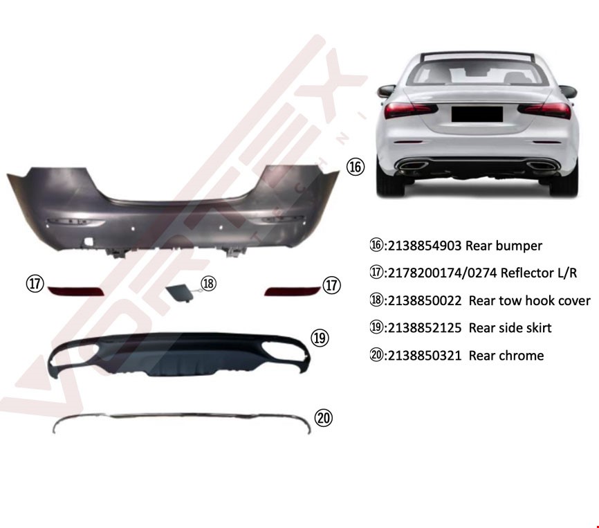 MERCEDES ARKA TAMPON SET DOLU EXCLUSIVE W213 2020- MERCEDES ARKA TAMPON SET DOLU EXCLUSIVE W213 2020-