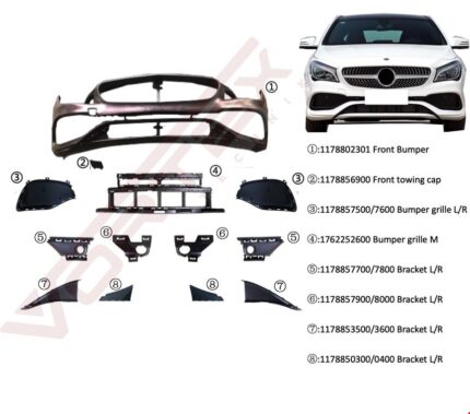 MERCEDES ÖN TAMPON SET AMG (BRAKET-IZGARA) CLA W117 2016-