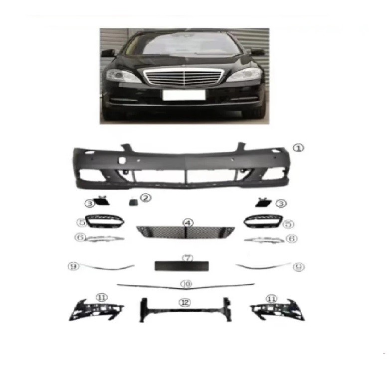 MERCEDES ÖN TAMPON SETİ (IZGARALAR+NİKELAJLAR) W221 2010- MERCEDES ÖN TAMPON SETİ (IZGARALAR+NİKELAJLAR) W221 2010-