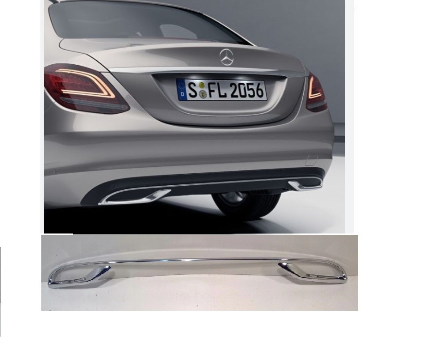 MERCEDES ARKA TAMPON SPOİLER ÇITASI KROM W205 2019- MERCEDES ARKA TAMPON SPOİLER ÇITASI KROM W205 2019-